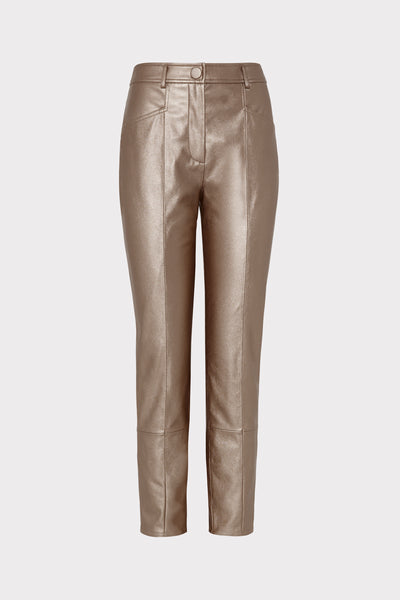 Rue Vegan Leather Pants in Silver