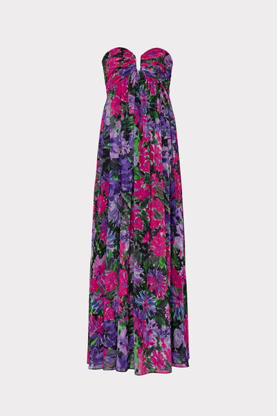 River Garden Floral Dress in Purple Multi | MILLY