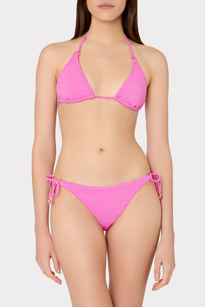 Luxe Pink Flowers Women's Triangle String Bikini