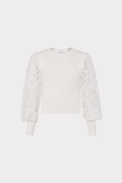 White hotsell lace sweatshirt