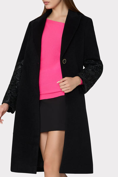 Milly Vegan Leather Puffer 2024 black coat