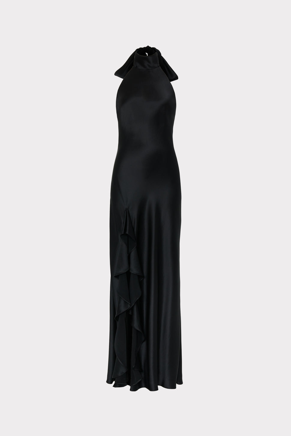 Roux Hammered Satin Gown in Black - MILLY in Black | MILLY