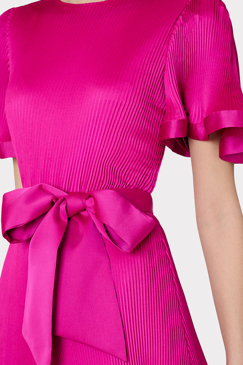 Lumi Satin Pleated Dress Pink Image 3 of 4