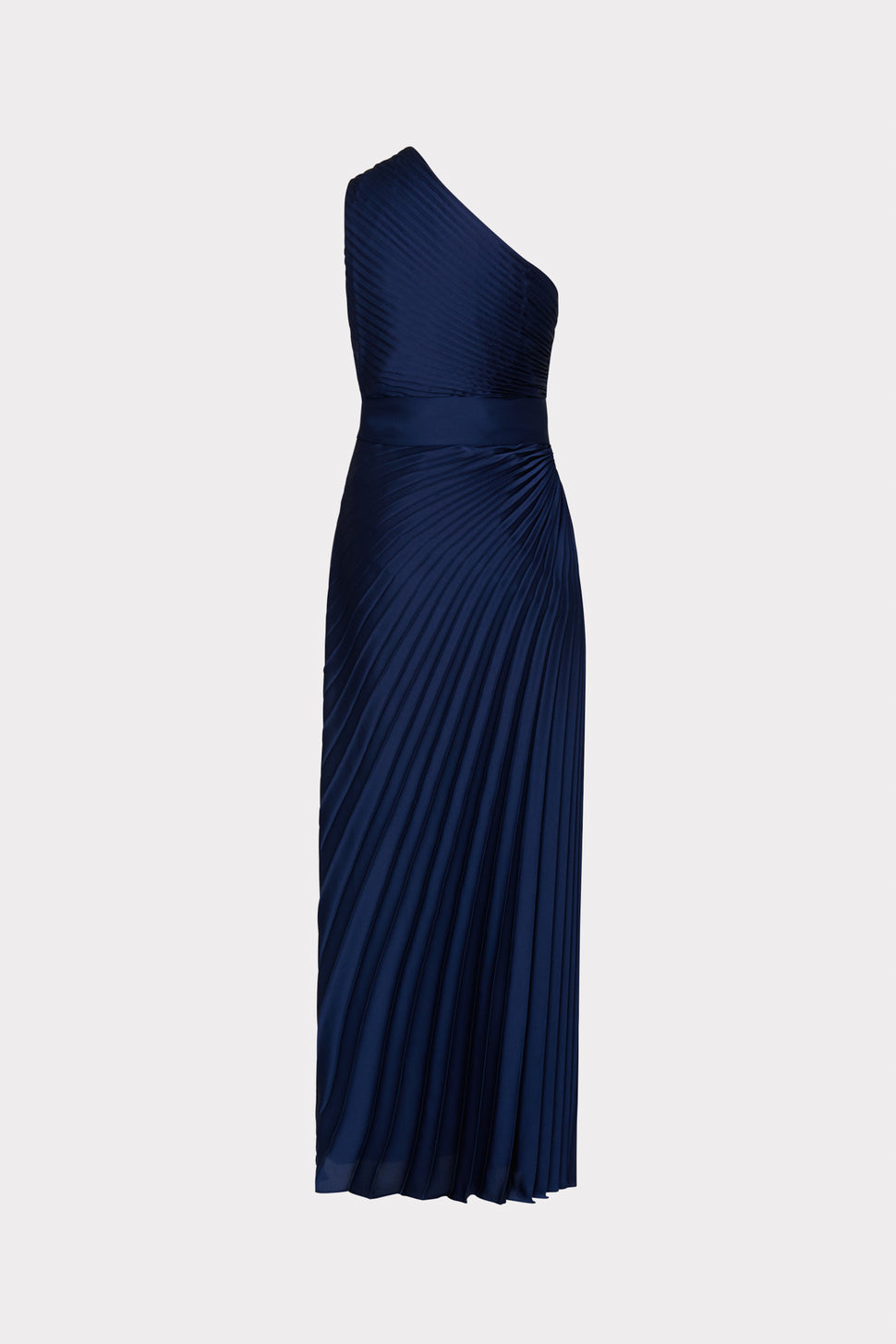 Estelle Satin Dress in Navy | MILLY