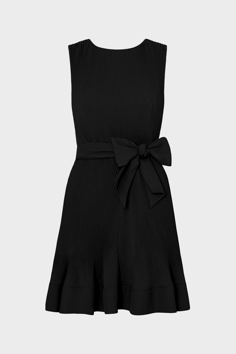 Carreen Pleated Mini Dress Black Image 1 of 4