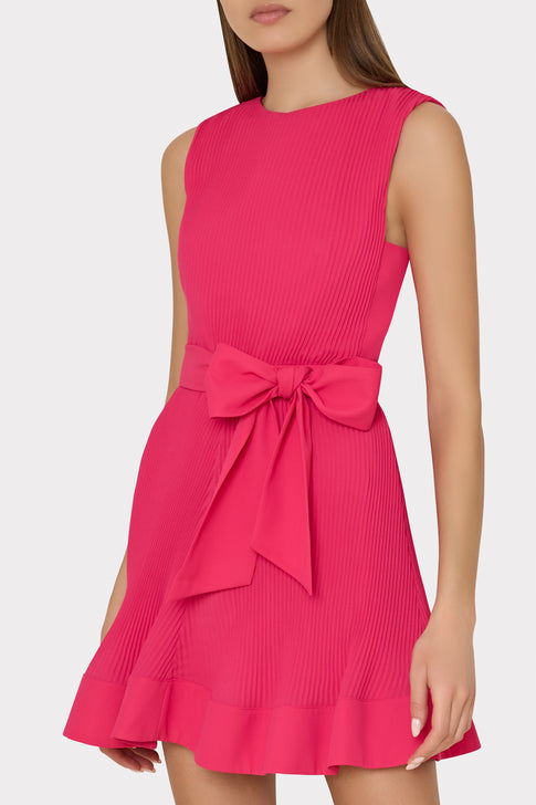 Carreen Pleated Mini Dress in Milly Pink MILLY