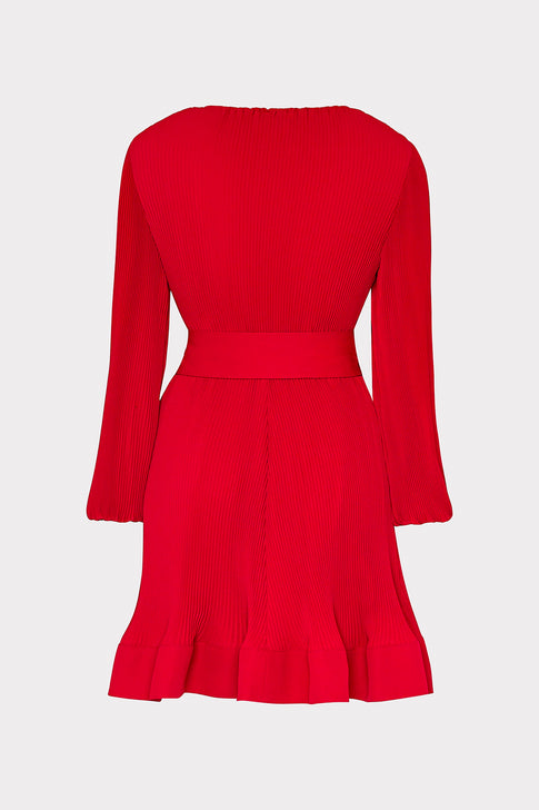 Liv Pleated Dress Really Red Image 4 of 4