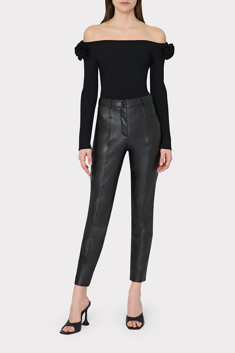 Rue Vegan Leather Pants Black Image 2 of 4