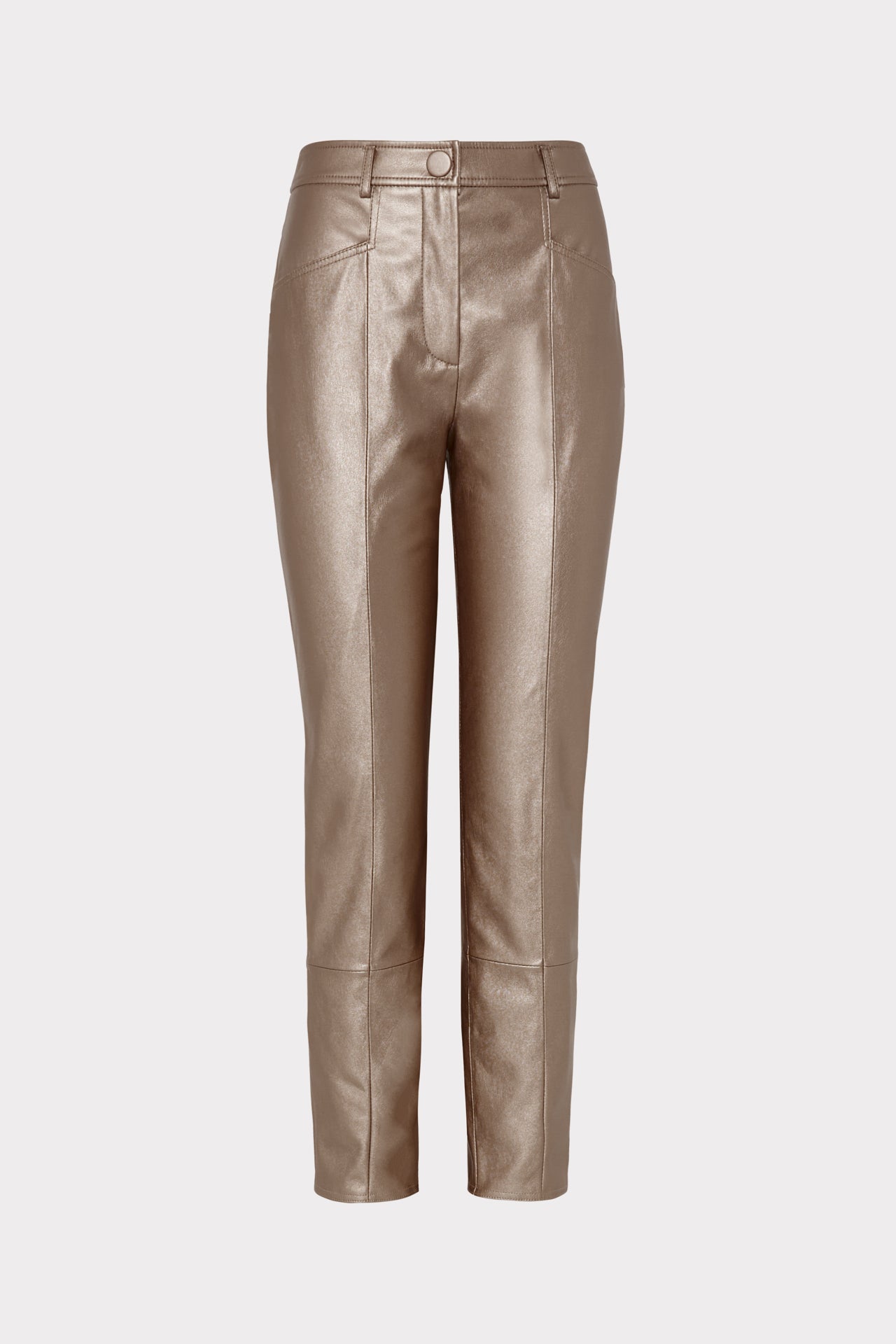 Rue Vegan Leather Pants in Silver | MILLY