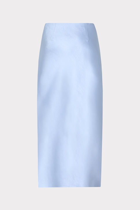 Ella Hammered Satin Skirt Ice Blue Image 4 of 4