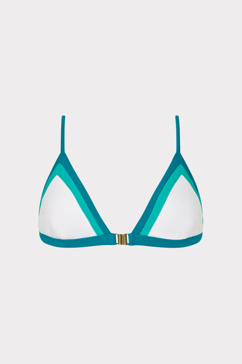 Positano Color Block Bikini Top Sea Green Multi Image 1 of 5