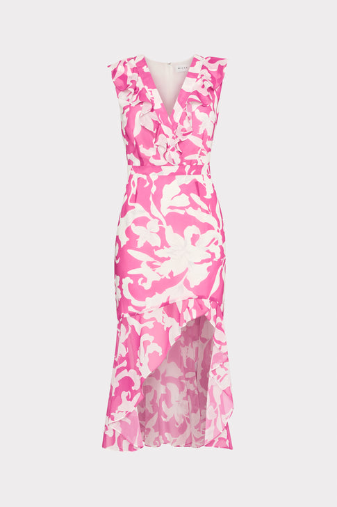 Nanci Lily Silhouette Ruffle Dress Pink/Ecru Image 1 of 5