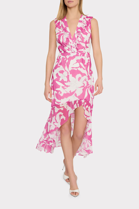 Nanci Lily Silhouette Ruffle Dress Pink/Ecru Image 2 of 5