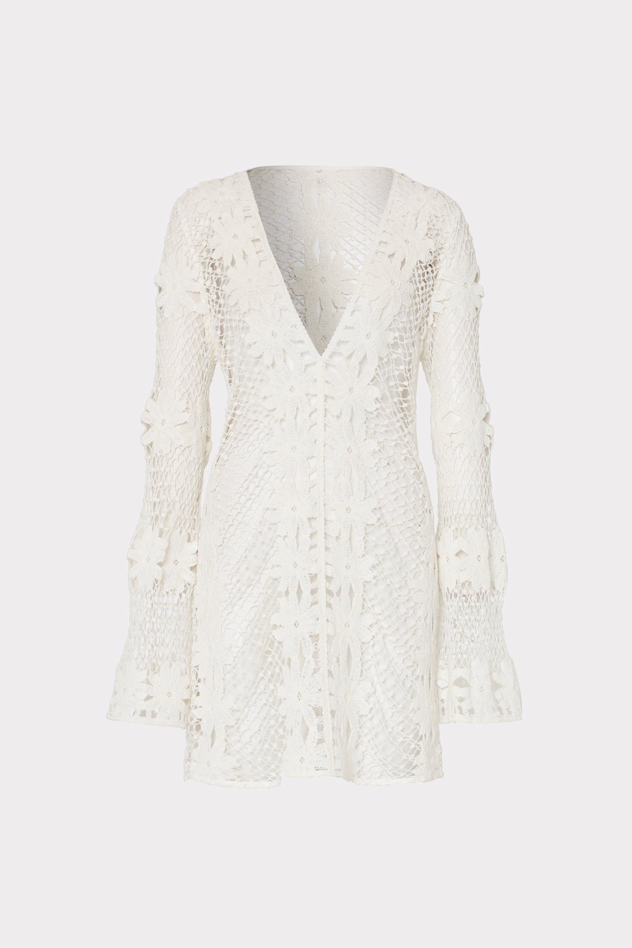 Floral Crochet Coverup Dress in White | MILLY