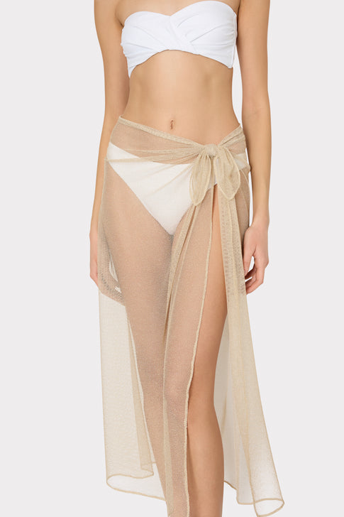 Metallic Mesh Sarong Tan Image 3 of 4