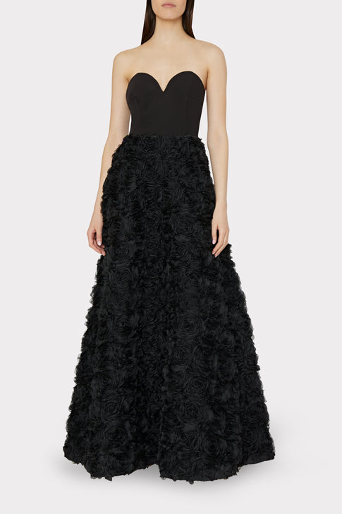 Roxi tulle midi dress in outlet black