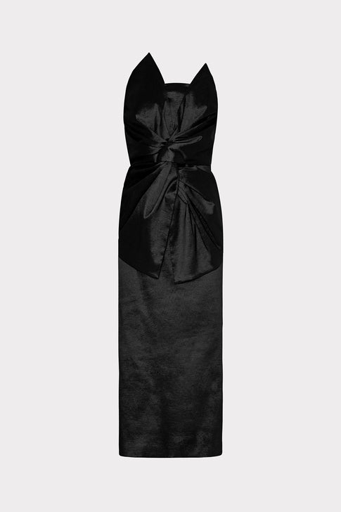 Harlow Bow Taffeta Strapless Dress Black Image 1 of 4