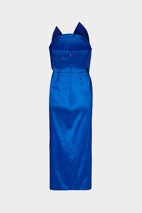 Harlow Bow Taffeta Strapless Dress Blue Image 4 of 4