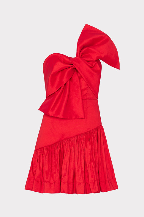 Harley Bow Taffeta Mini Dress Red Image 1 of 5