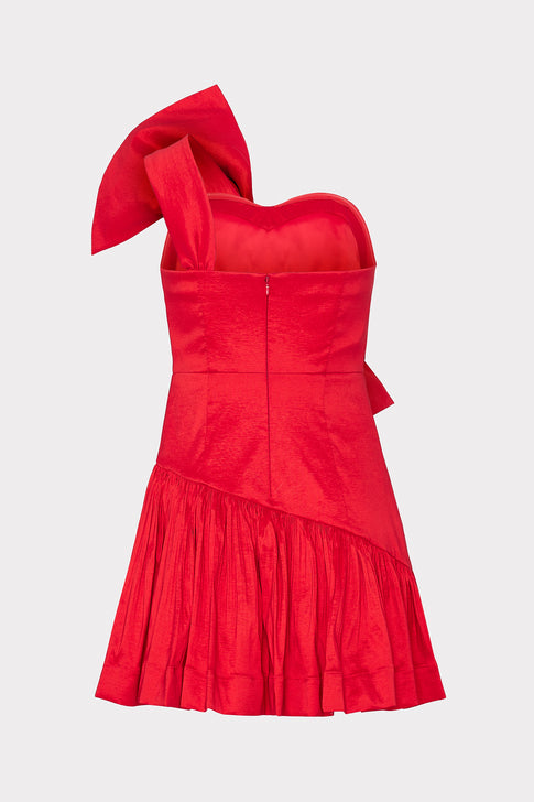 Harley Bow Taffeta Mini Dress Red Image 5 of 5