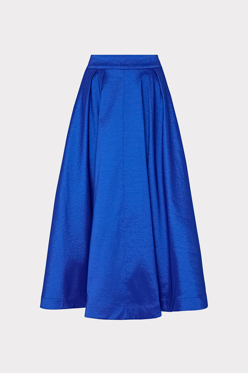 Juliet Taffeta Midi Skirt Blue Image 1 of 4