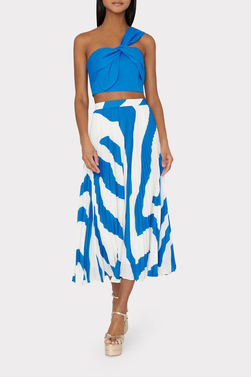 River Island Patchwork Denim Maxi Skirt in Blue
