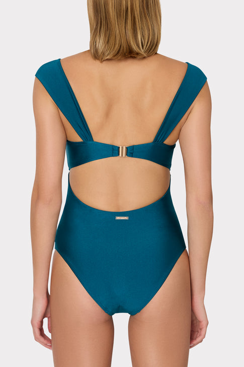 Betsy Bandeau One Piece Dark Teal Image 6 of 8