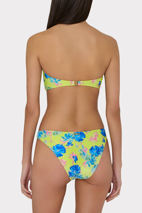 Floating Cosmos Twist Bandeau Top Neon Yellow Image 3 of 4