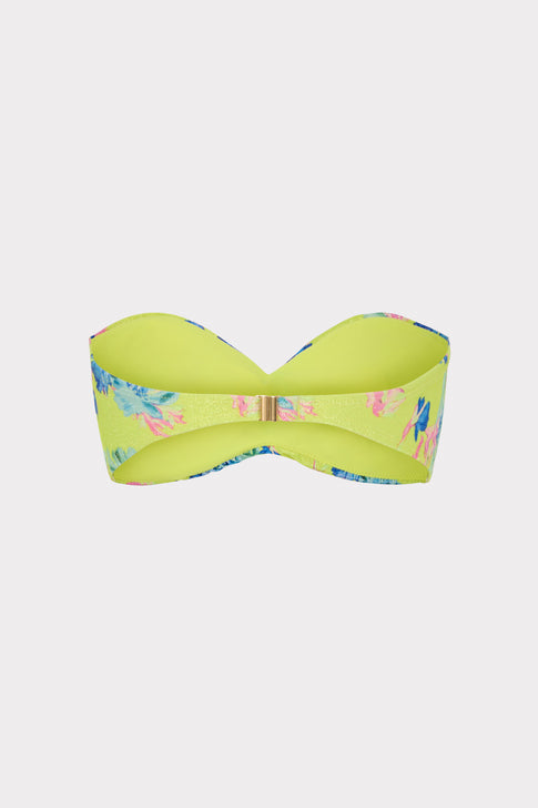 Floating Cosmos Twist Bandeau Top Neon Yellow Image 4 of 4