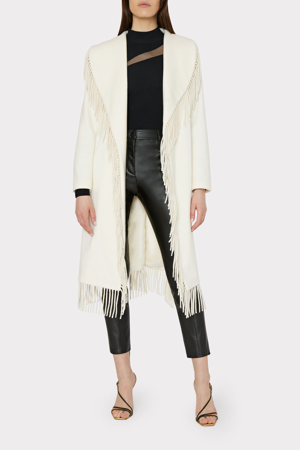 Wool store fringe coat