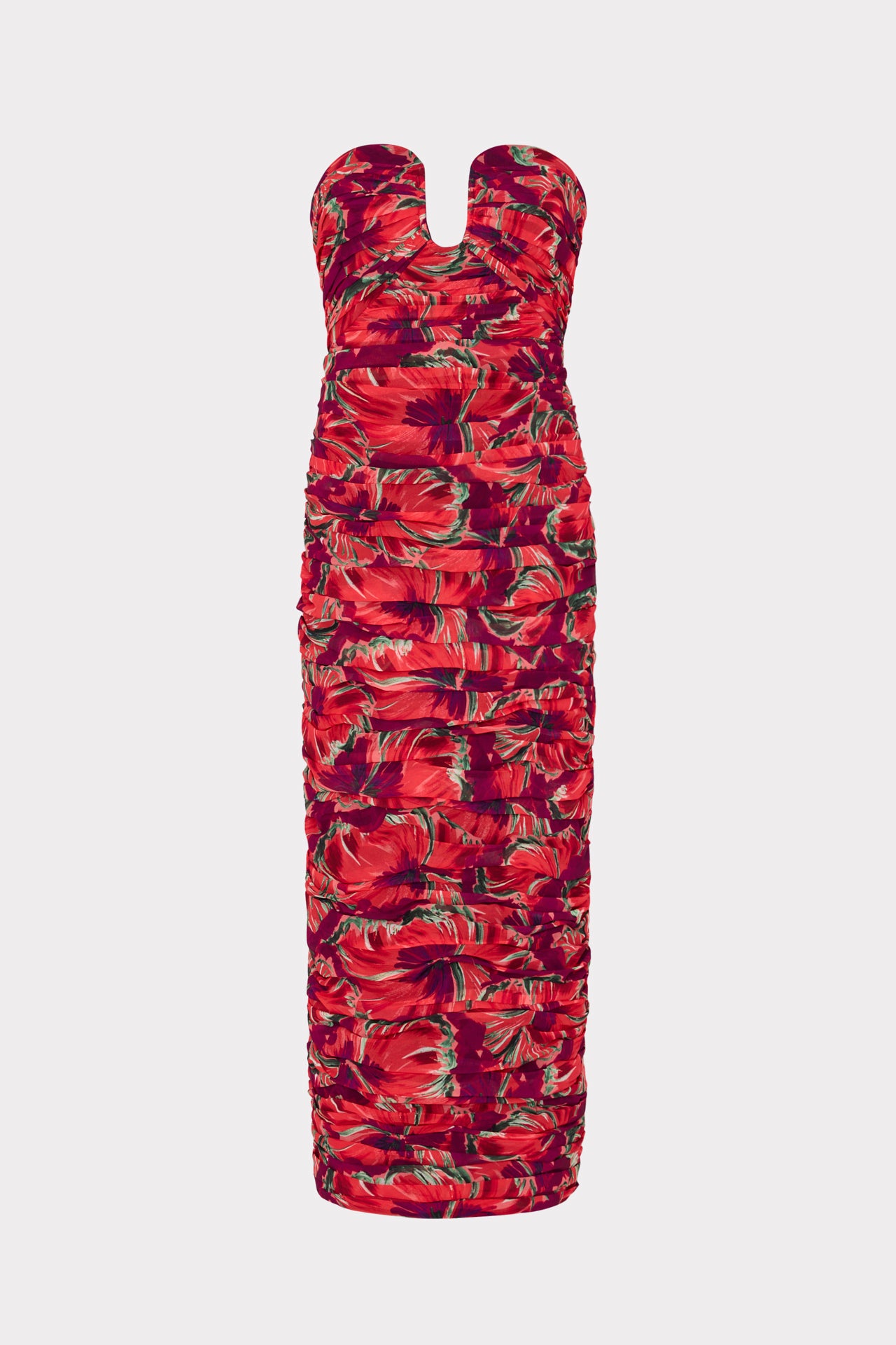 Windmill Floral Chiffon Dress in Red Multi | MILLY