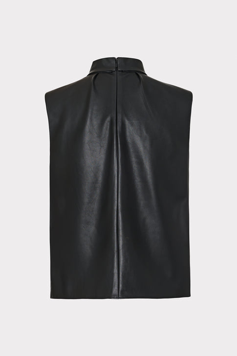 London Vegan Leather Top Black Image 4 of 4