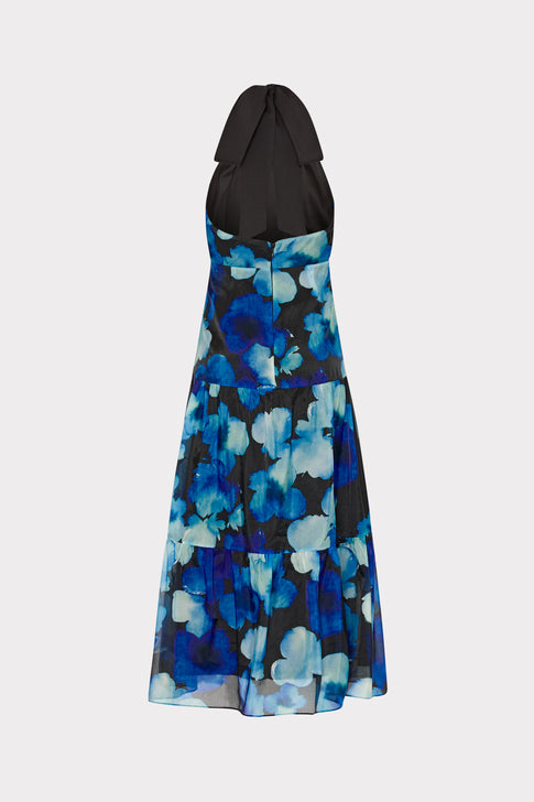 Hayden Watercolor Petals Organza Dress Blue Multi Image 5 of 5