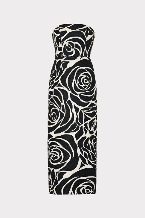 Orion Rose Jacquard Dress Black Rose Image 1 of 4