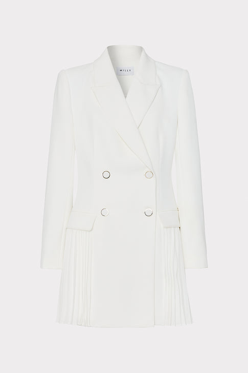 Noora Pleated Blazer Dress White Image 1 of 4