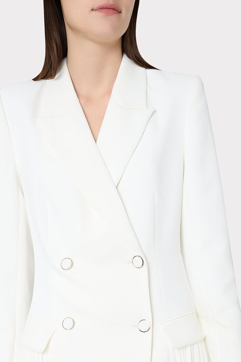 Noora Pleated Blazer Dress White Image 3 of 4