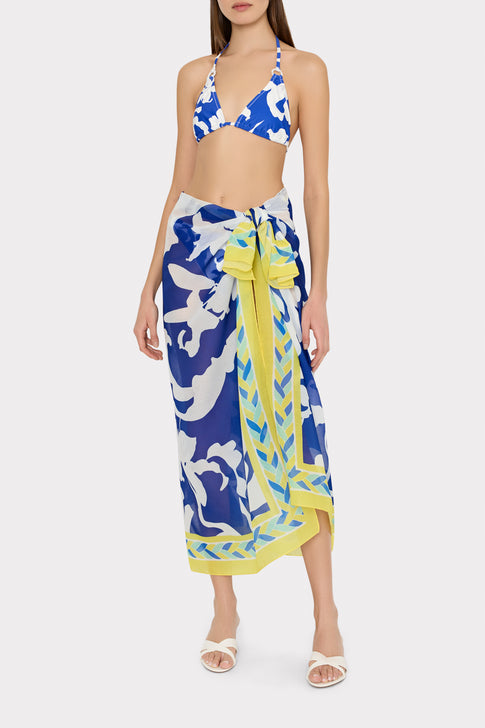 Lily Silhouette Sarong Blue/Ecru Image 2 of 4