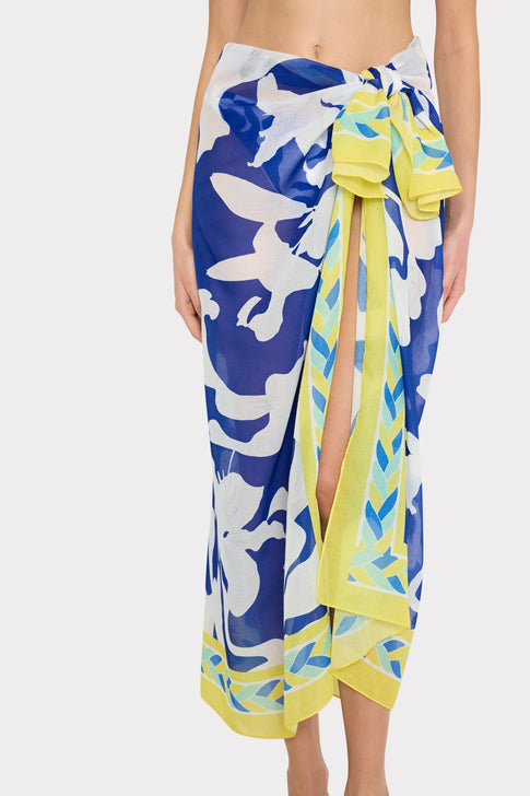 Lily Silhouette Sarong Blue/Ecru Image 3 of 4