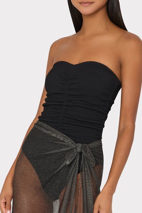 Metallic Mesh Sarong Black Image 3 of 5