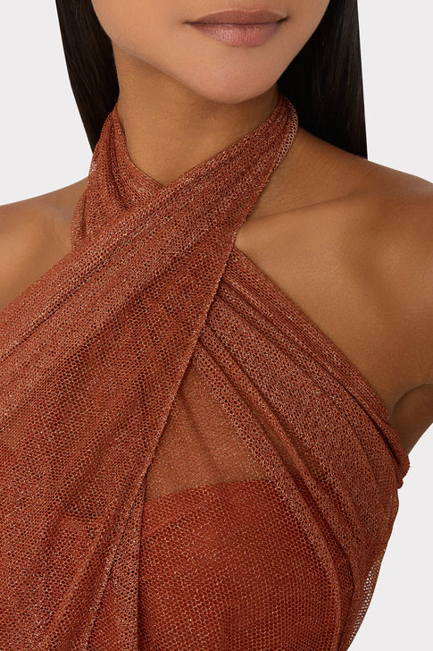 Metallic Mesh Sarong Copper Image 4 of 6