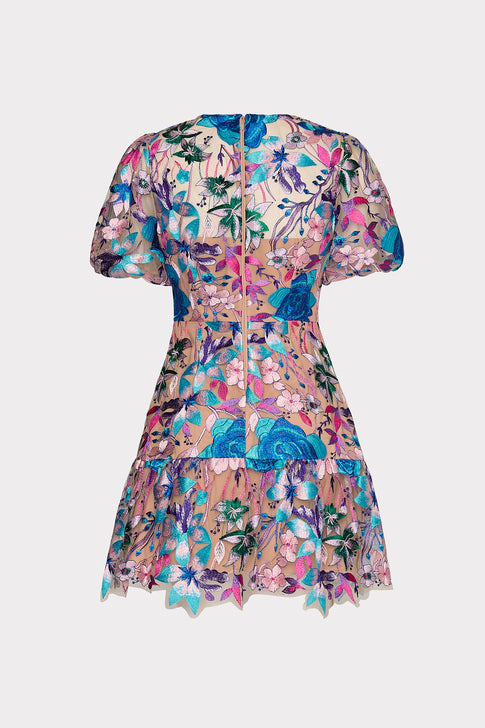 Yasmin Fall Floral Embroidered Dress Blue Multi Image 6 of 6