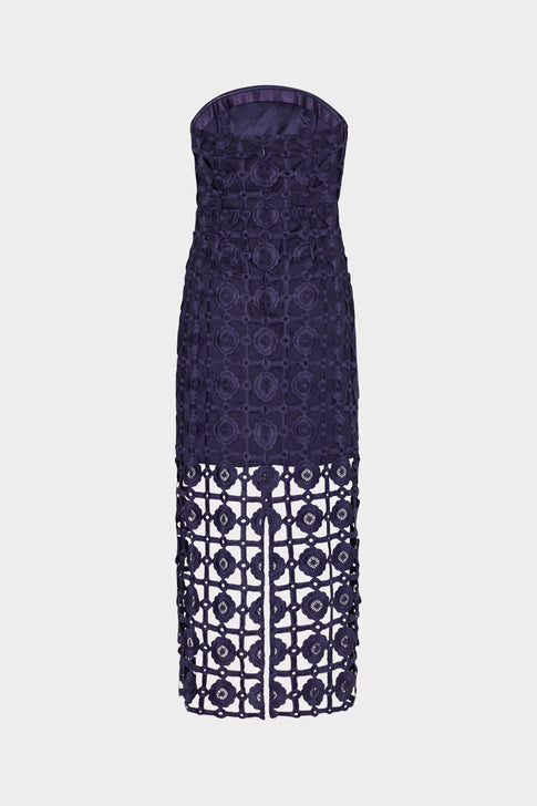 Kait Tile Lace Dress Navy Image 5 of 5