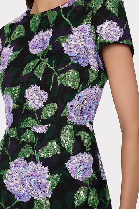 Kyla Printed Sequins Mini Dress Lilac Multi Image 3 of 4