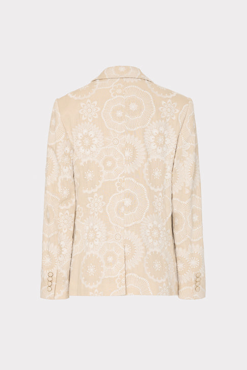 Linen Embroidered Jacket Natural/Ecru Image 4 of 4