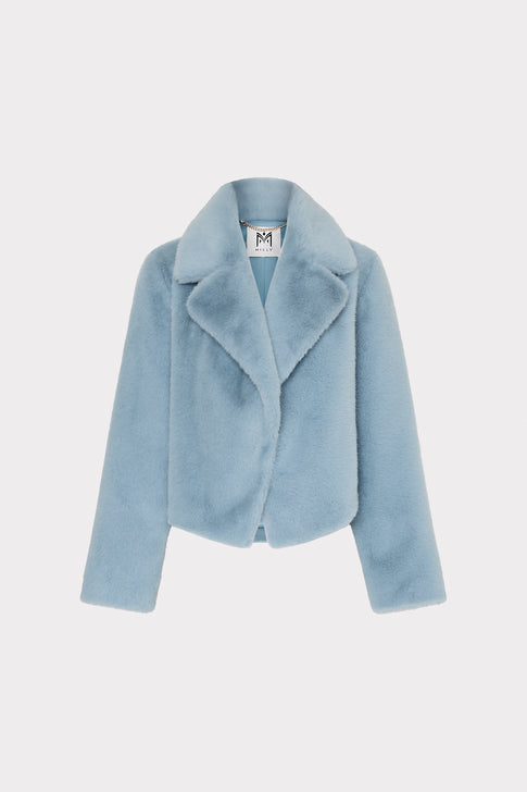 Arya Faux Fur Jacket Blue Image 1 of 5