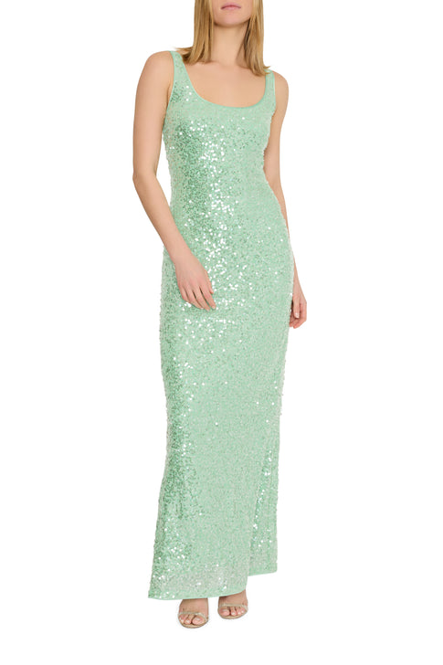 Tatum Stretch Sequins Maxi Dress Green Image 2 of 5