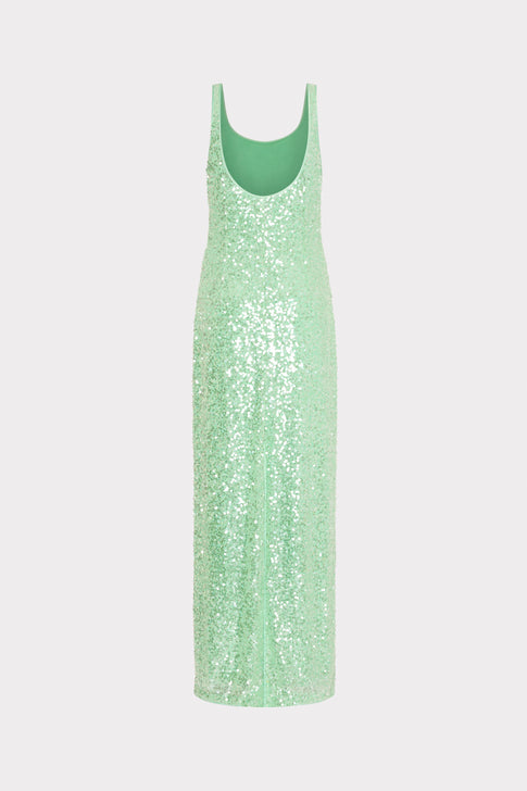 Tatum Stretch Sequins Maxi Dress Green Image 4 of 5