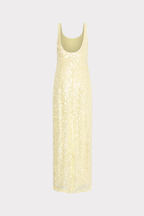 Tatum Stretch Sequins Maxi Dress Yellow Image 4 of 5