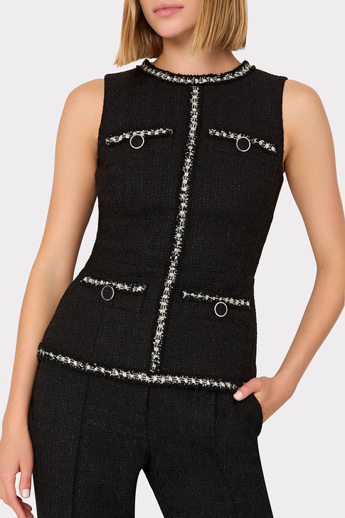 Nette Boucle Sleeveless Top Black Image 3 of 4