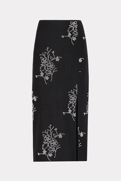 Santanna Beaded Embroidery Skirt Black Image 1 of 4